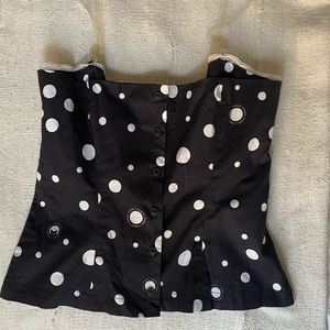 Nwt Miaou polka dot RuMI black layer tank top xs
